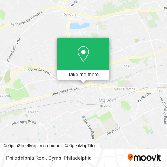 Philadelphia Rock Gyms map