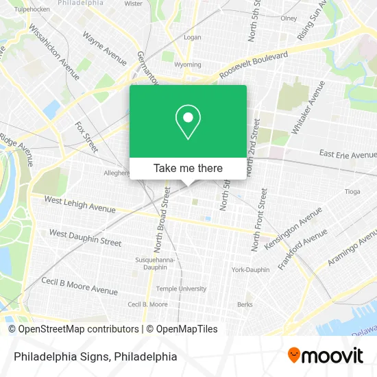 Philadelphia Signs map