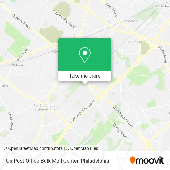 Us Post Office Bulk Mail Center map