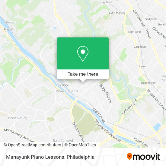 Manayunk Piano Lessons map