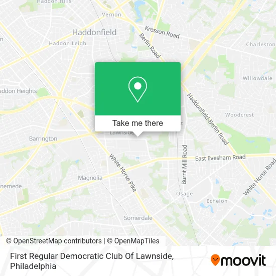 First Regular Democratic Club Of Lawnside map