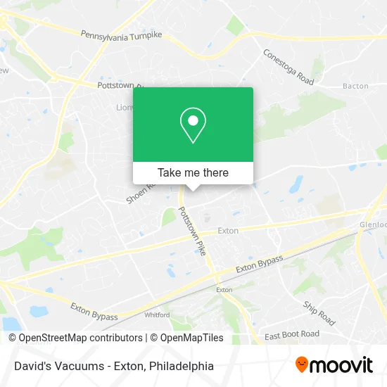 David's Vacuums - Exton map