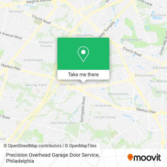 Precision Overhead Garage Door Service map