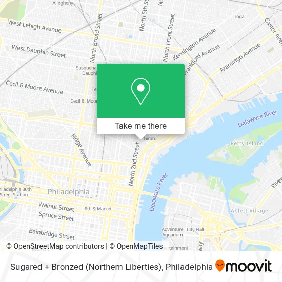Sugared + Bronzed (Northern Liberties) map