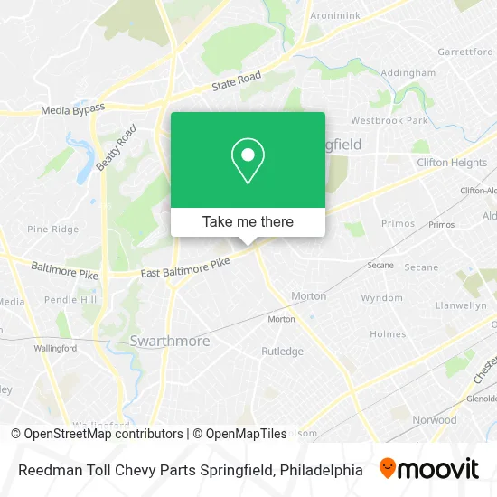 Reedman Toll Chevy Parts Springfield map