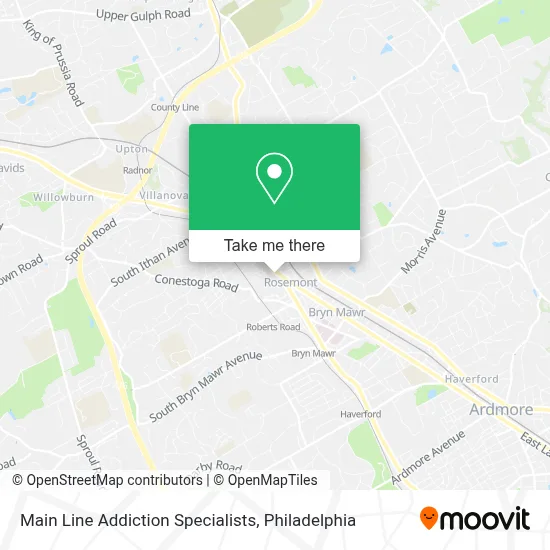 Main Line Addiction Specialists map