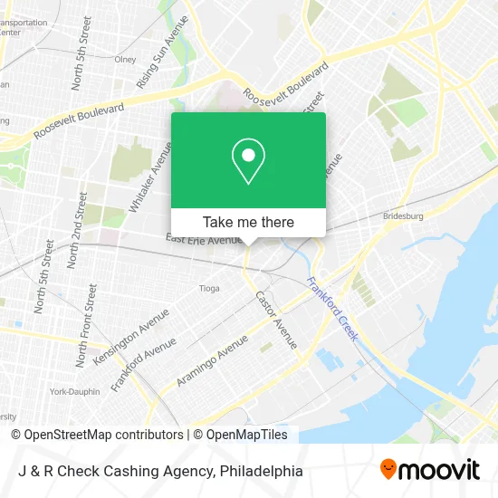 J & R Check Cashing Agency map