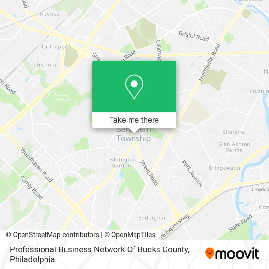 Professional Business Network Of Bucks County map