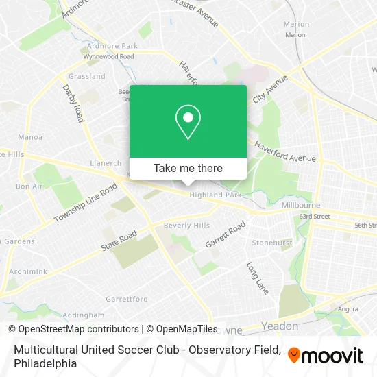 Multicultural United Soccer Club - Observatory Field map
