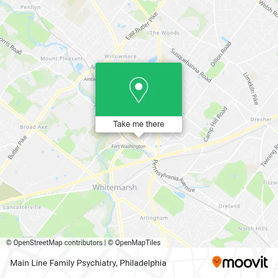 Main Line Family Psychiatry map