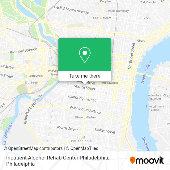 Inpatient Alcohol Rehab Center Philadelphia map
