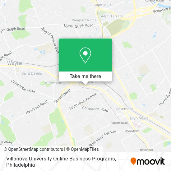 Villanova University Online Business Programs map