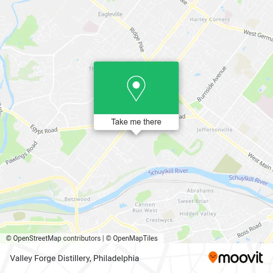 Valley Forge Distillery map