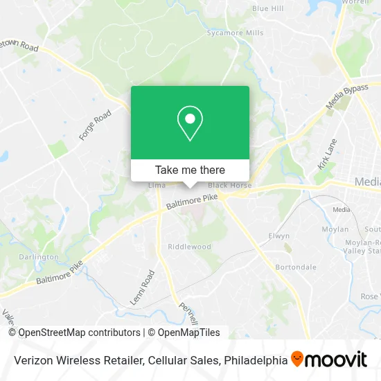 Verizon Wireless Retailer, Cellular Sales map