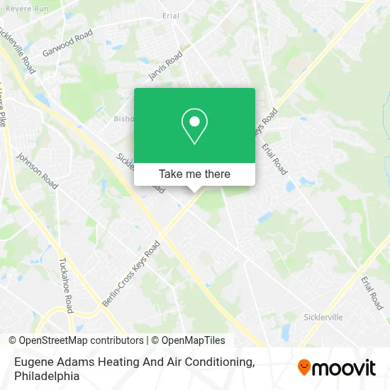 Eugene Adams Heating And Air Conditioning map