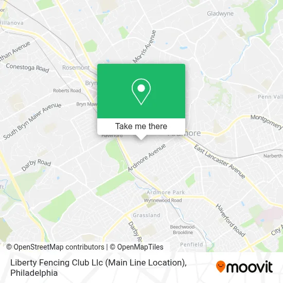 Liberty Fencing Club Llc (Main Line Location) map