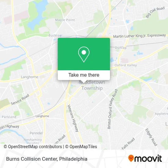 Burns Collision Center map