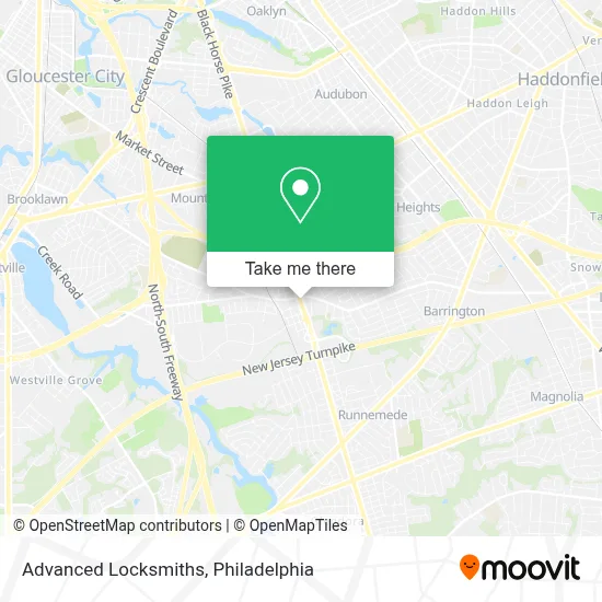 Advanced Locksmiths map