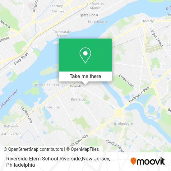 Riverside Elem School Riverside,New Jersey map