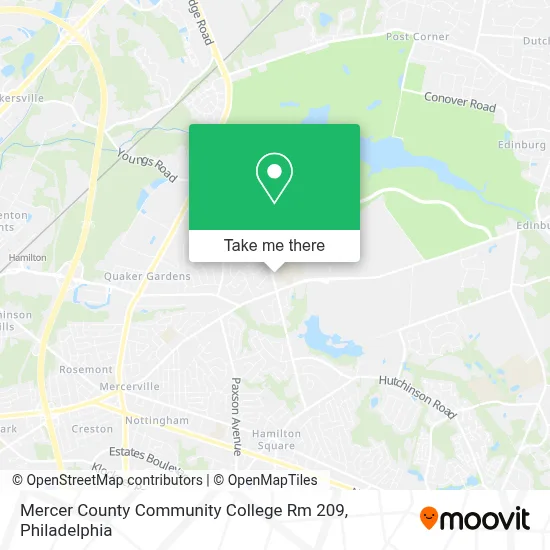 Mercer County Community College Rm 209 map