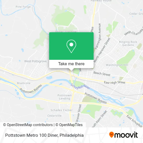 Pottstown Metro 100 Diner map