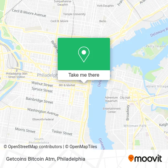 Getcoins Bitcoin Atm map