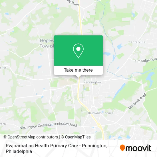 Rwjbarnabas Health Primary Care - Pennington map