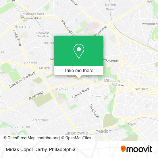 Midas Upper Darby map