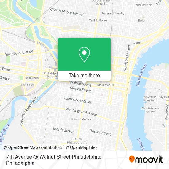 7th Avenue @ Walnut Street Philadelphia map