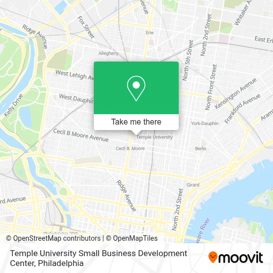 Temple University Small Business Development Center map