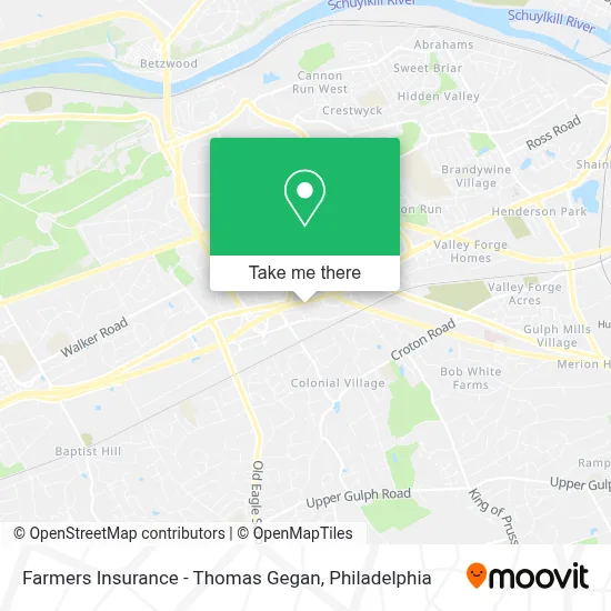 Farmers Insurance - Thomas Gegan map