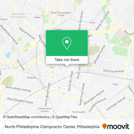 North Philadelphia Chiropractic Center map