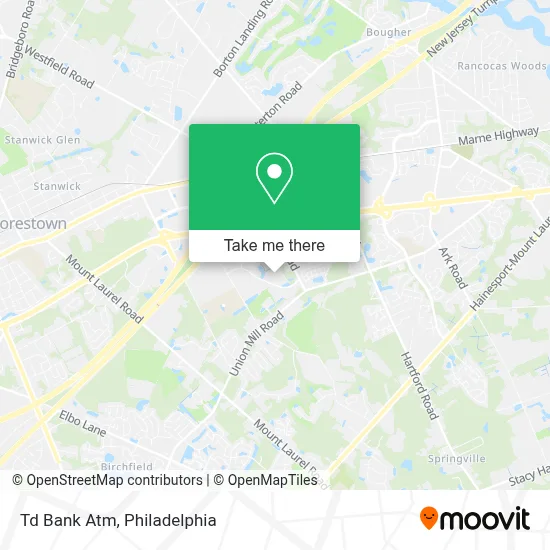 Td Bank Atm map