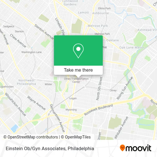 Einstein Ob/Gyn Associates map