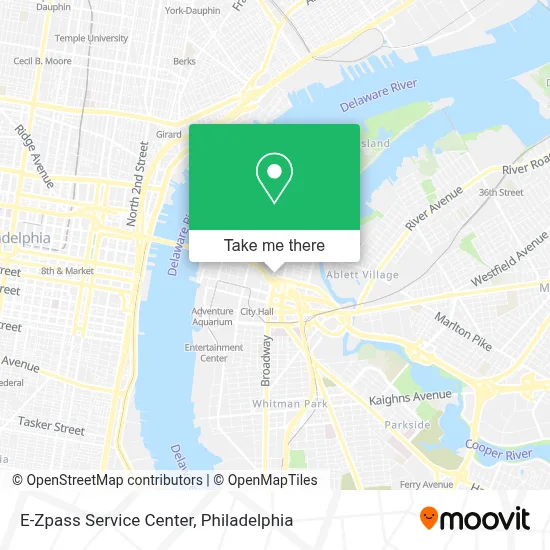 E-Zpass Service Center map