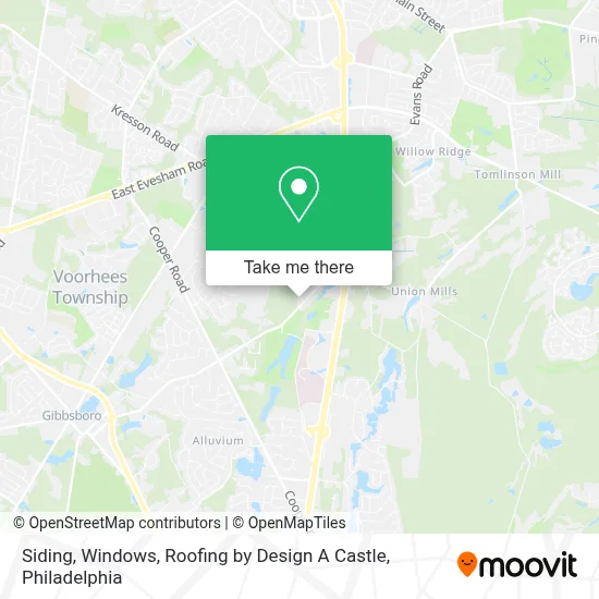Siding, Windows, Roofing by Design A Castle map