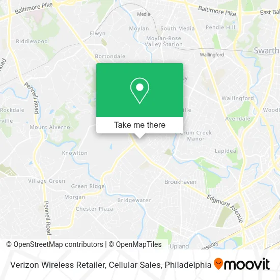 Verizon Wireless Retailer, Cellular Sales map