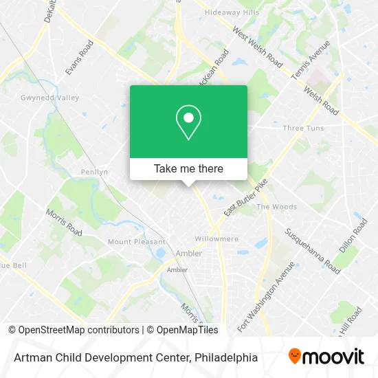 Artman Child Development Center map