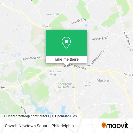 Chvrch Newtown Square map