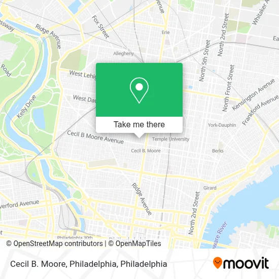 Cecil B. Moore, Philadelphia map
