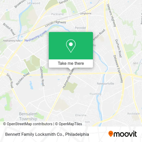 Bennett Family Locksmith Co. map
