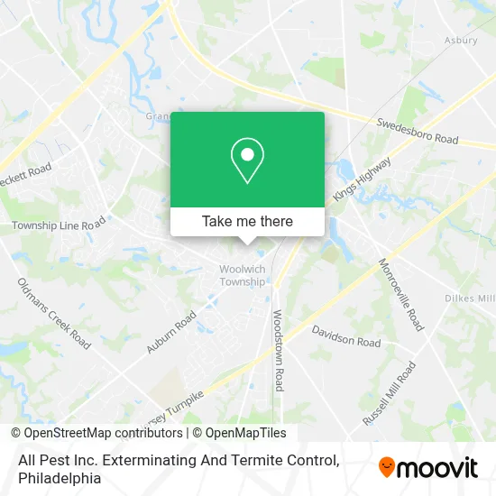 All Pest Inc. Exterminating And Termite Control map