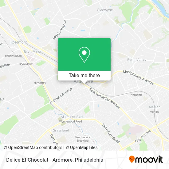 Delice Et Chocolat - Ardmore map