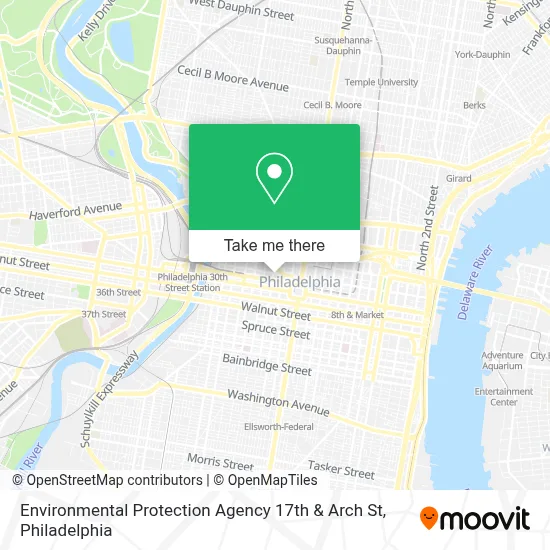 Environmental Protection Agency 17th & Arch St map