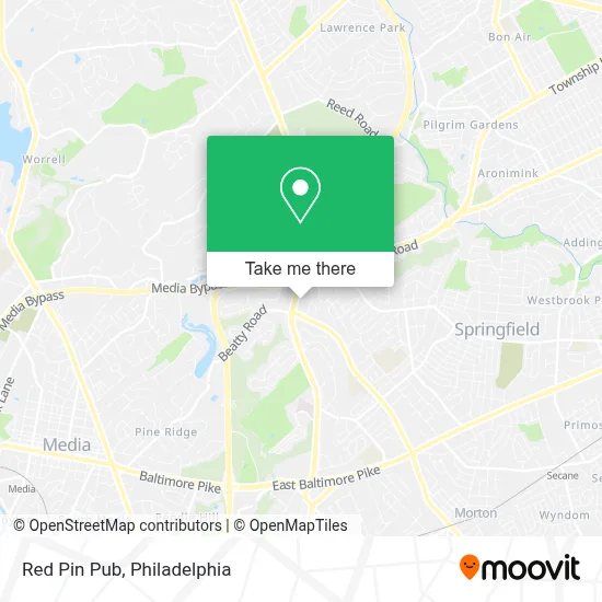 Red Pin Pub map
