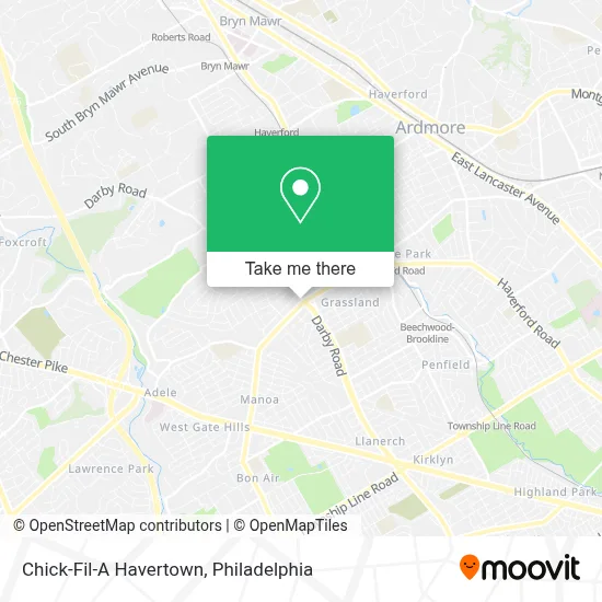 Chick-Fil-A  Havertown map