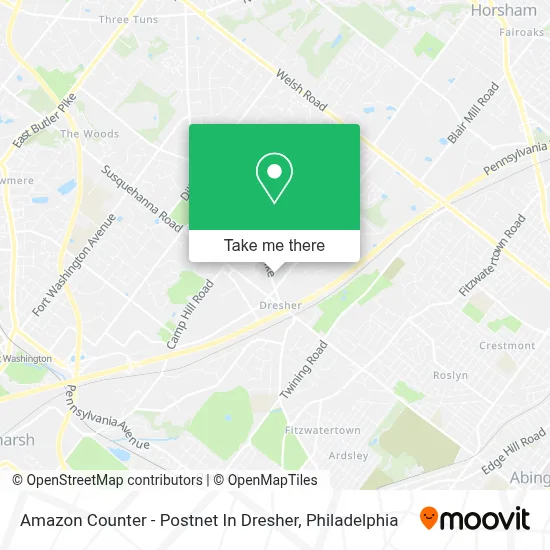 Amazon Counter - Postnet In Dresher map