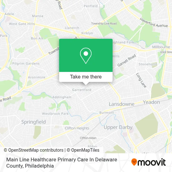 Main Line Healthcare Primary Care In Delaware County map