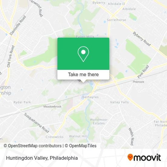 Huntingdon Valley map