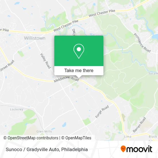 Sunoco / Gradyville Auto map